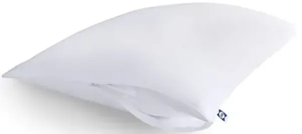Sealy Performance 100% Cotton Breathable Moisture Wicking Fabric Machine Washable Zippered Pillow Protector, Standard/Queen Size, 2 Pack, White