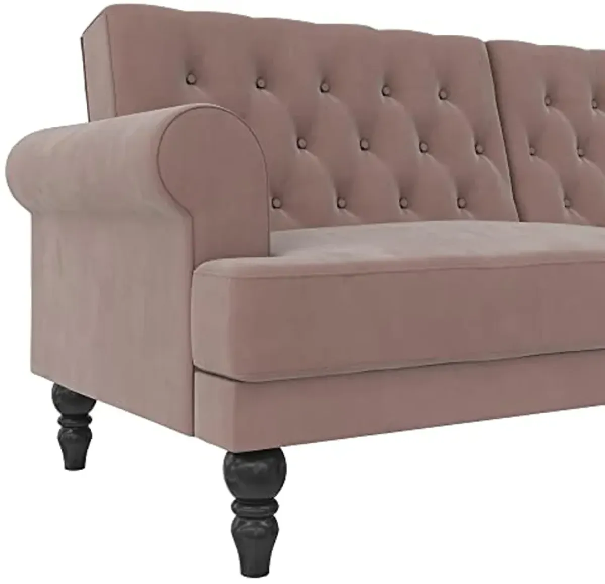 Novogratz Cassidy Upholstered Futon, Blush Velvet