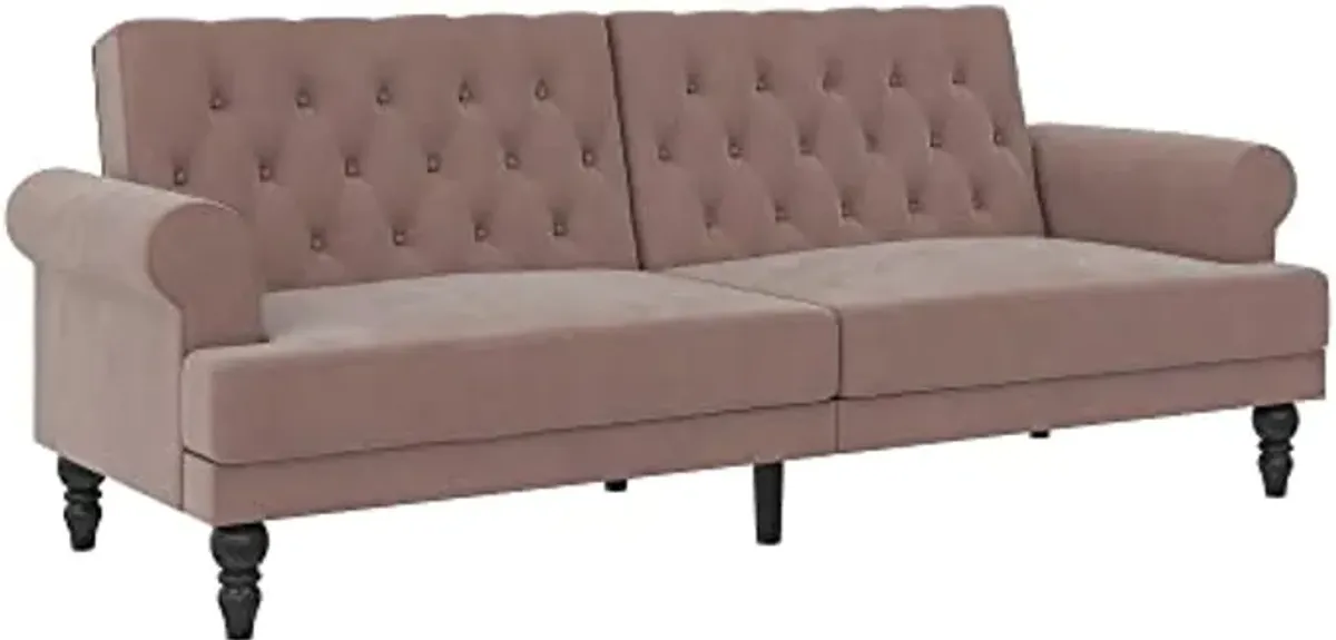 Novogratz Cassidy Upholstered Futon, Blush Velvet