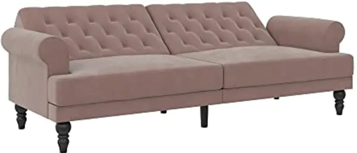 Novogratz Cassidy Upholstered Futon, Blush Velvet