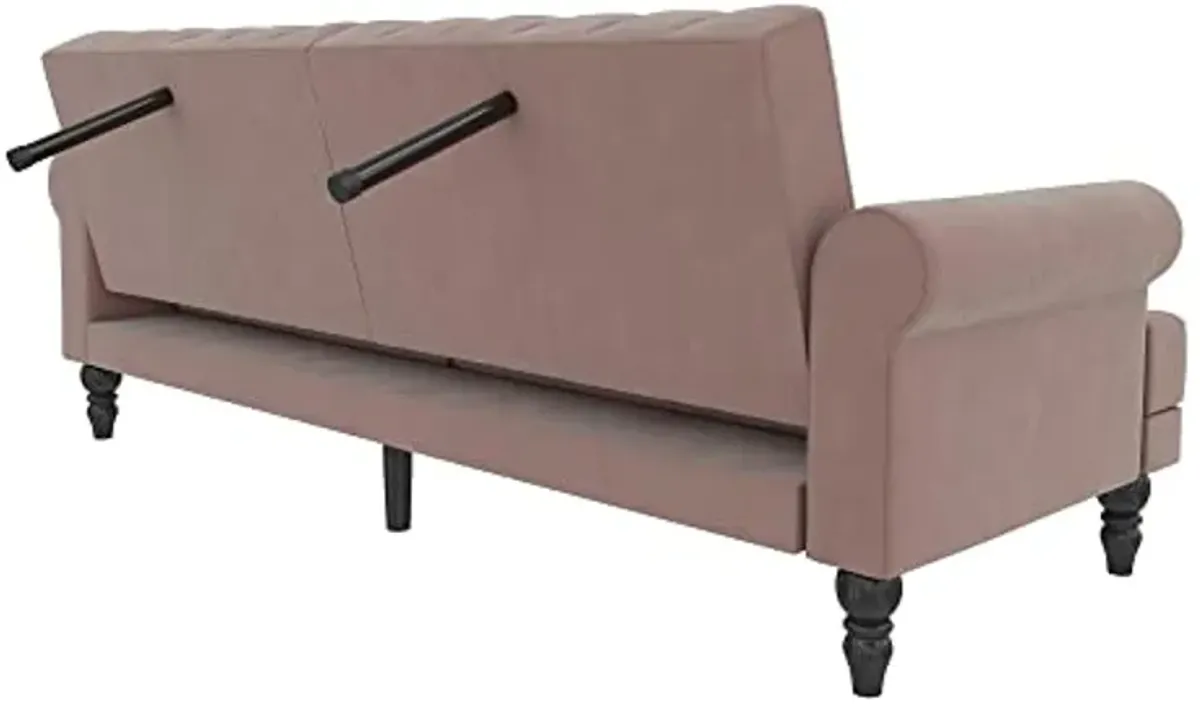 Novogratz Cassidy Upholstered Futon, Blush Velvet