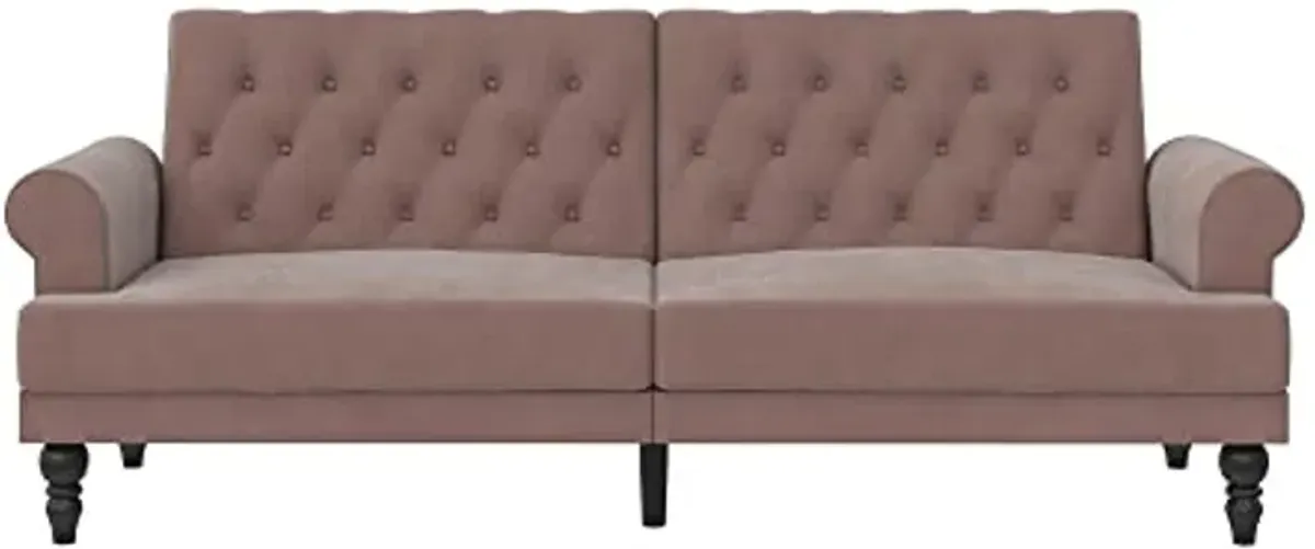 Novogratz Cassidy Upholstered Futon, Blush Velvet