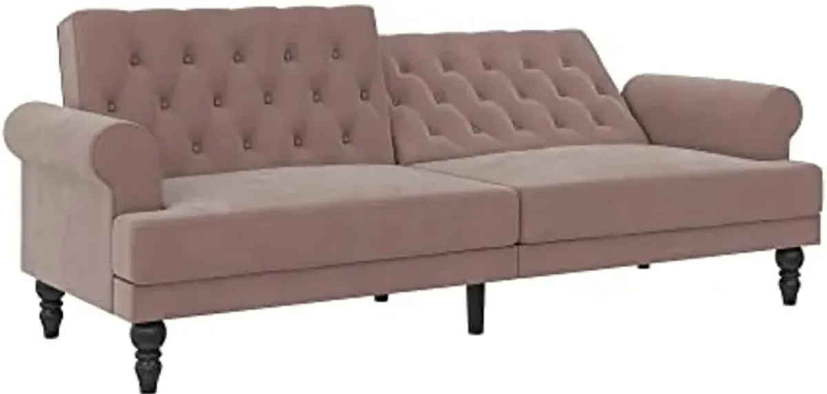 Novogratz Cassidy Upholstered Futon, Blush Velvet