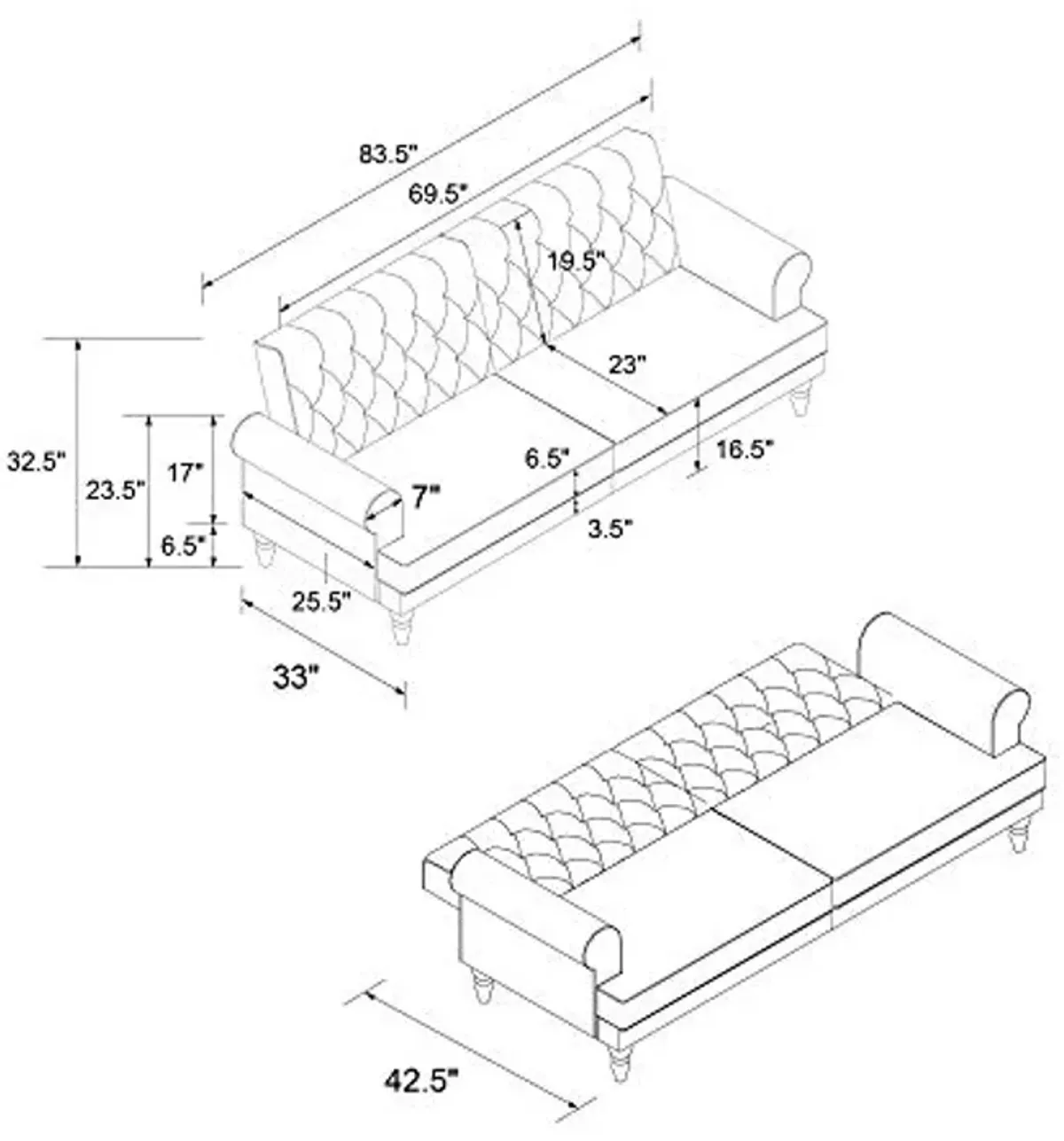 Novogratz Cassidy Upholstered Futon, Blush Velvet