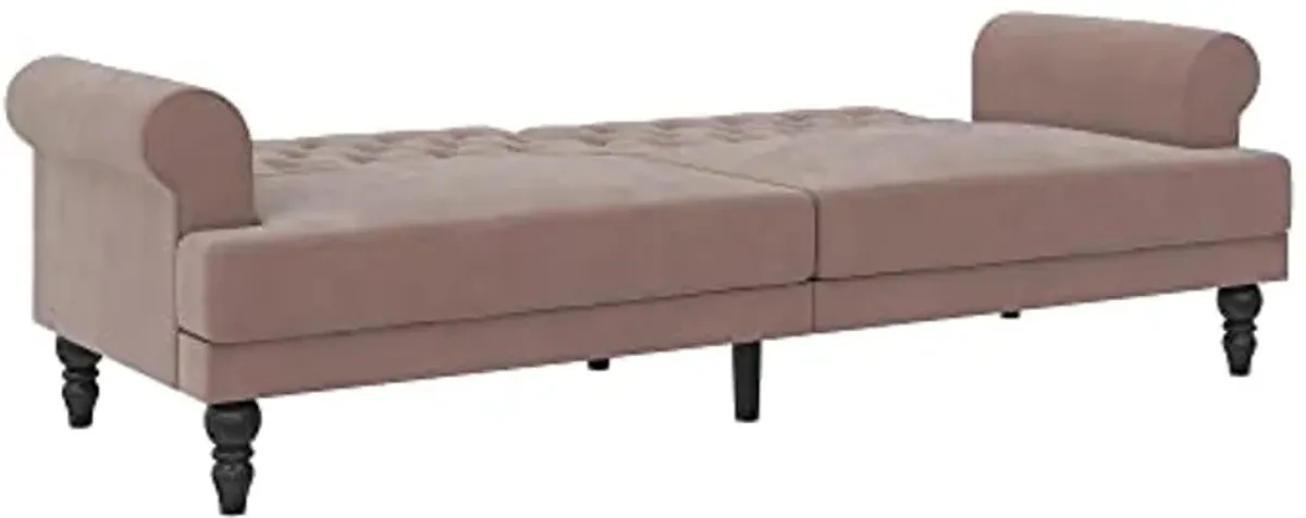 Novogratz Cassidy Upholstered Futon, Blush Velvet