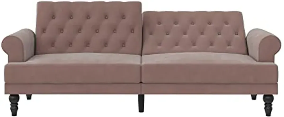 Novogratz Cassidy Upholstered Futon, Blush Velvet