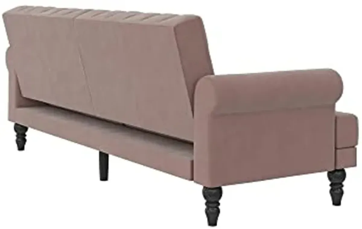 Novogratz Cassidy Upholstered Futon, Blush Velvet