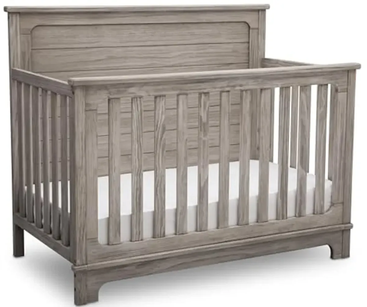 Delta Children Simmons Kids Slumbertime Monterey 4-in-1 Convertible Crib, Rustic White