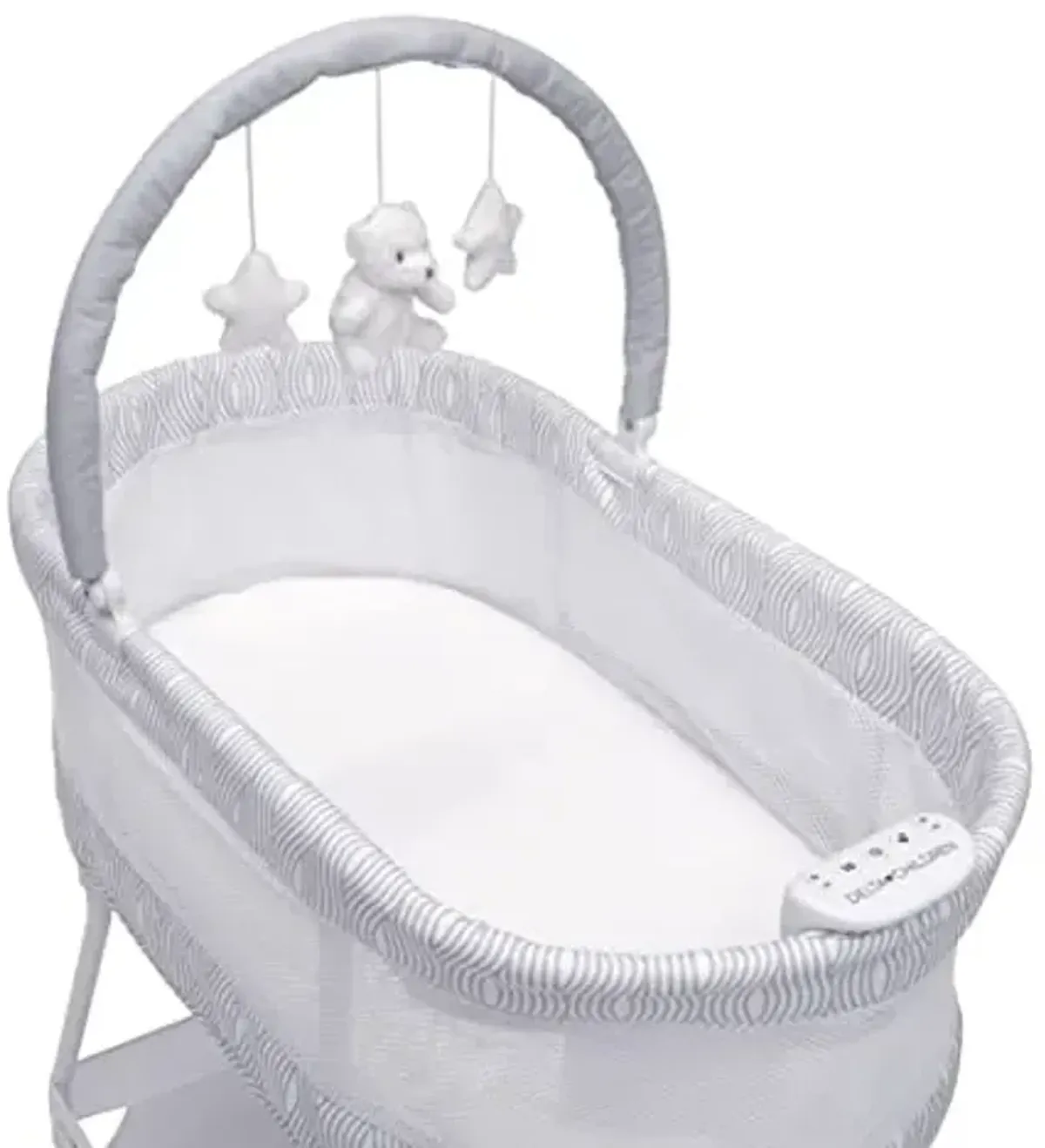 Delta Children Curve Bassinet, White/Grey