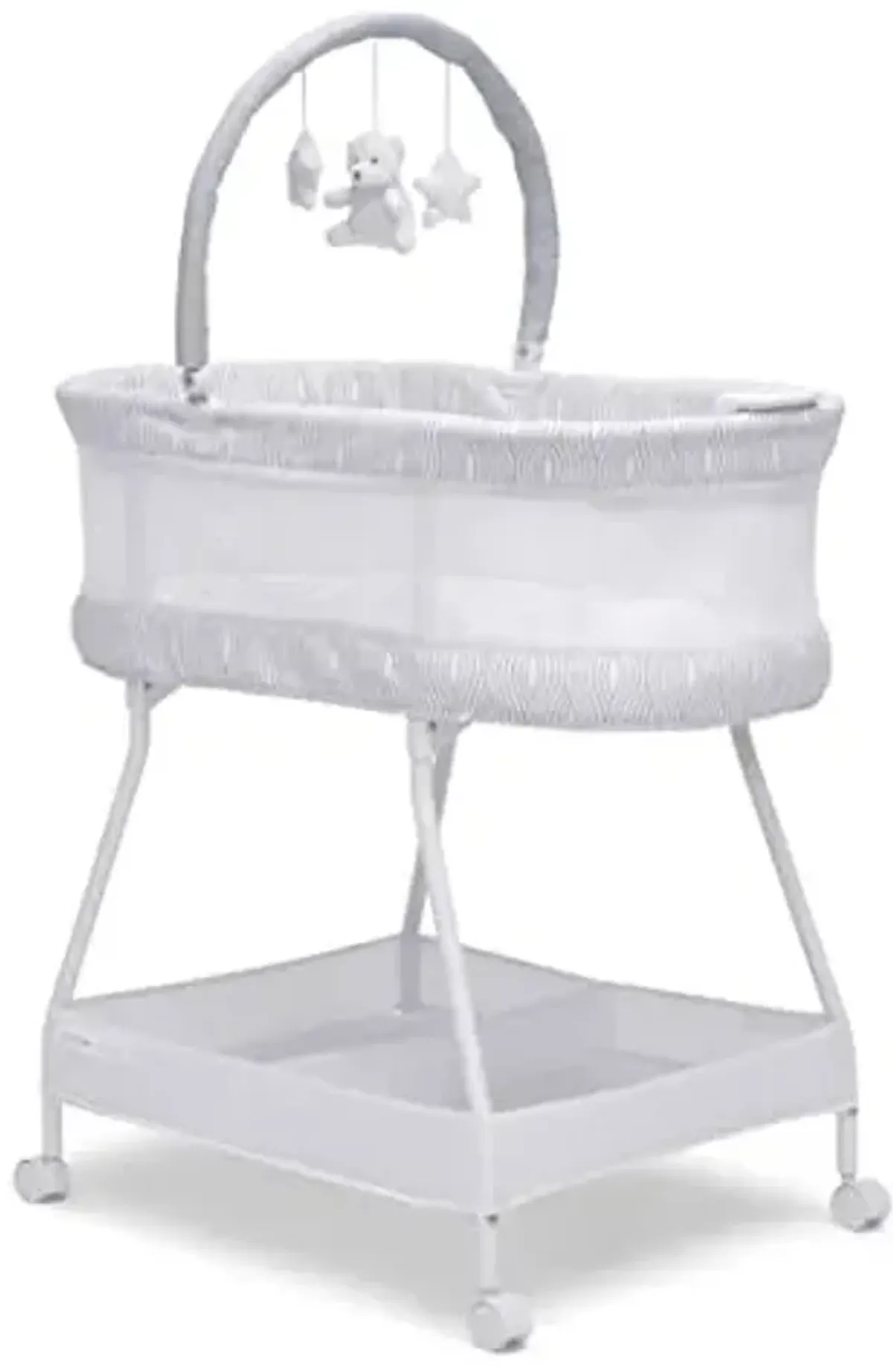 Delta Children Curve Bassinet, White/Grey