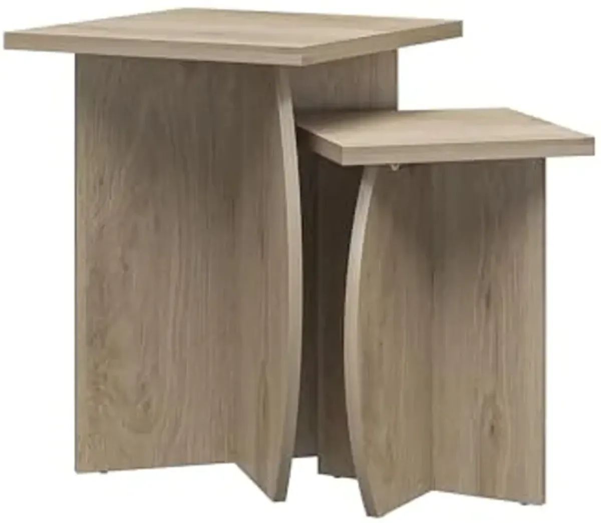 Novogratz Voler Set of 2 Nesting End Tables, Light Oak