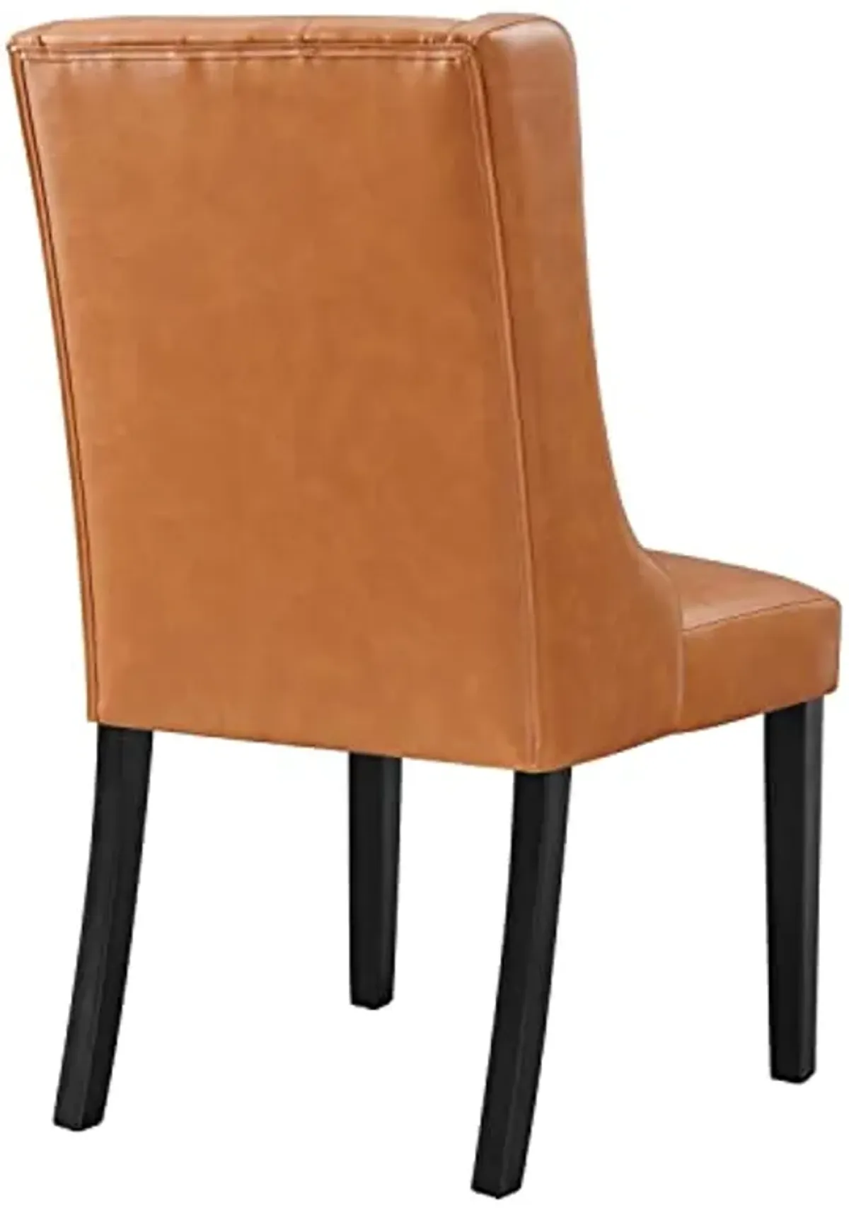 Modway Button-Tufted Vegan Leather Parsons Dining Chair in Tan