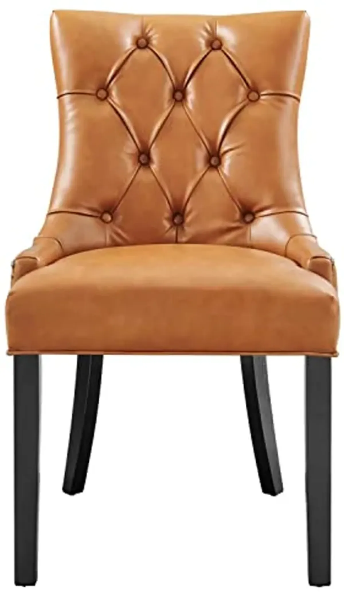 Modway Regent Tufted Vegan Leather Dining Chair in Tan