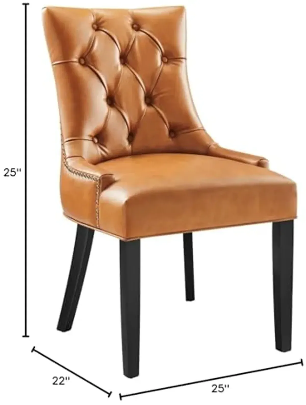 Modway Regent Tufted Vegan Leather Dining Chair in Tan