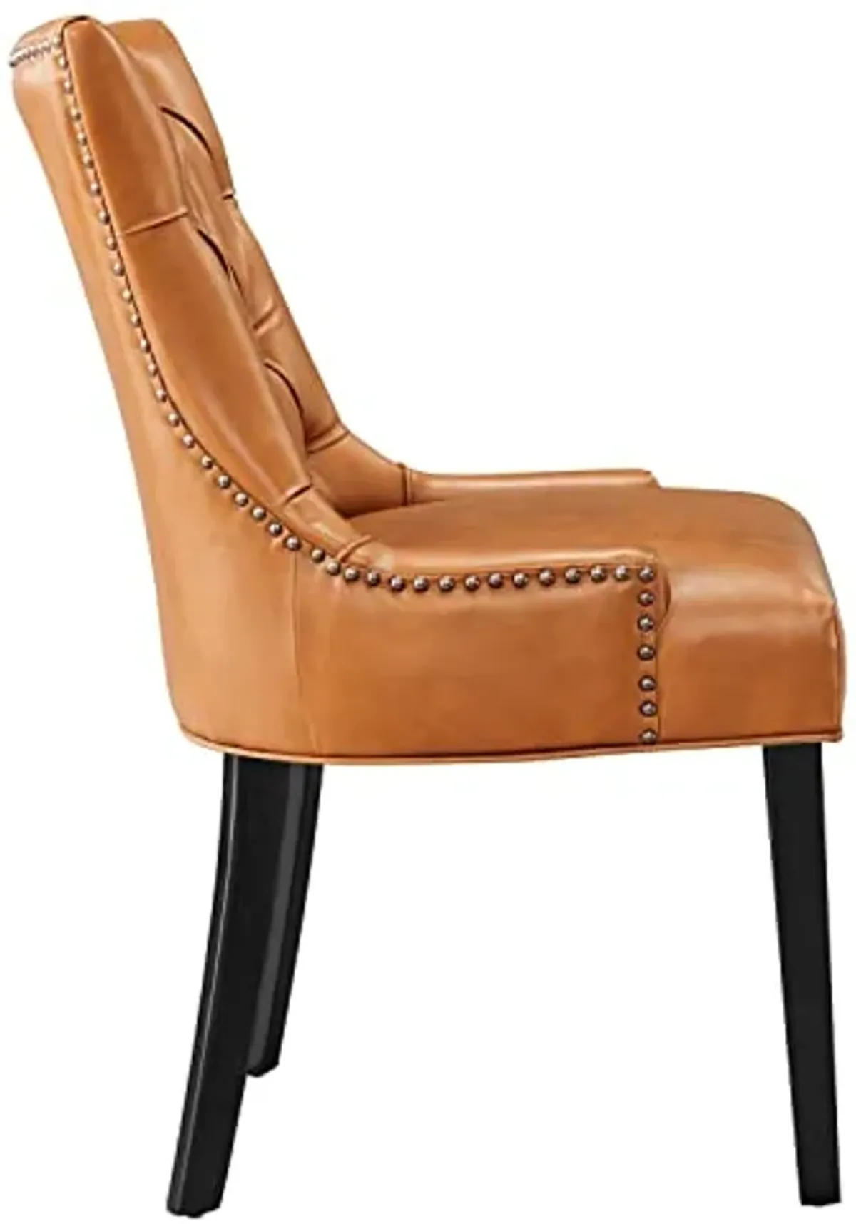 Modway Regent Tufted Vegan Leather Dining Chair in Tan