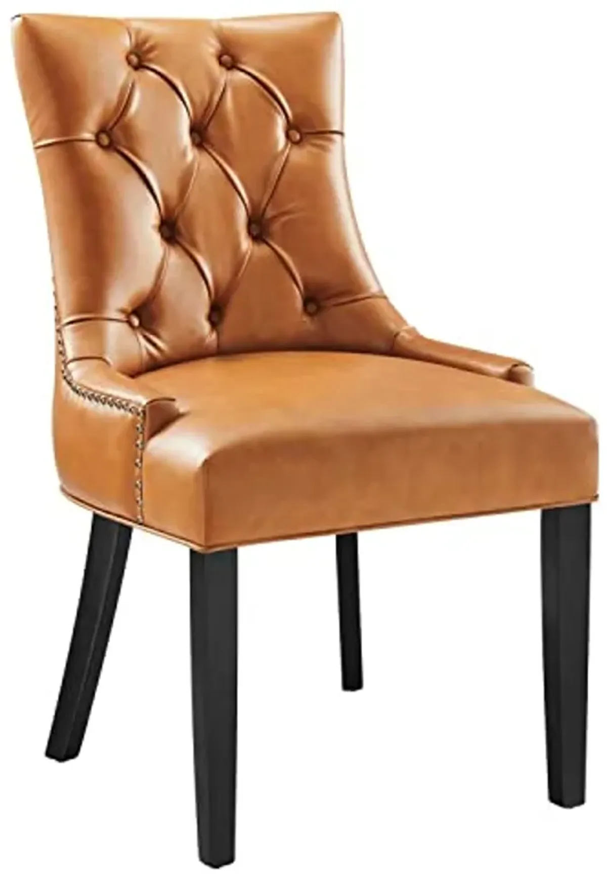 Modway Regent Tufted Vegan Leather Dining Chair in Tan