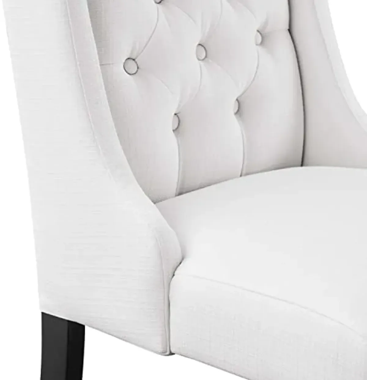 Modway Baronet Button Tufted Fabric, One Dining Chair, White