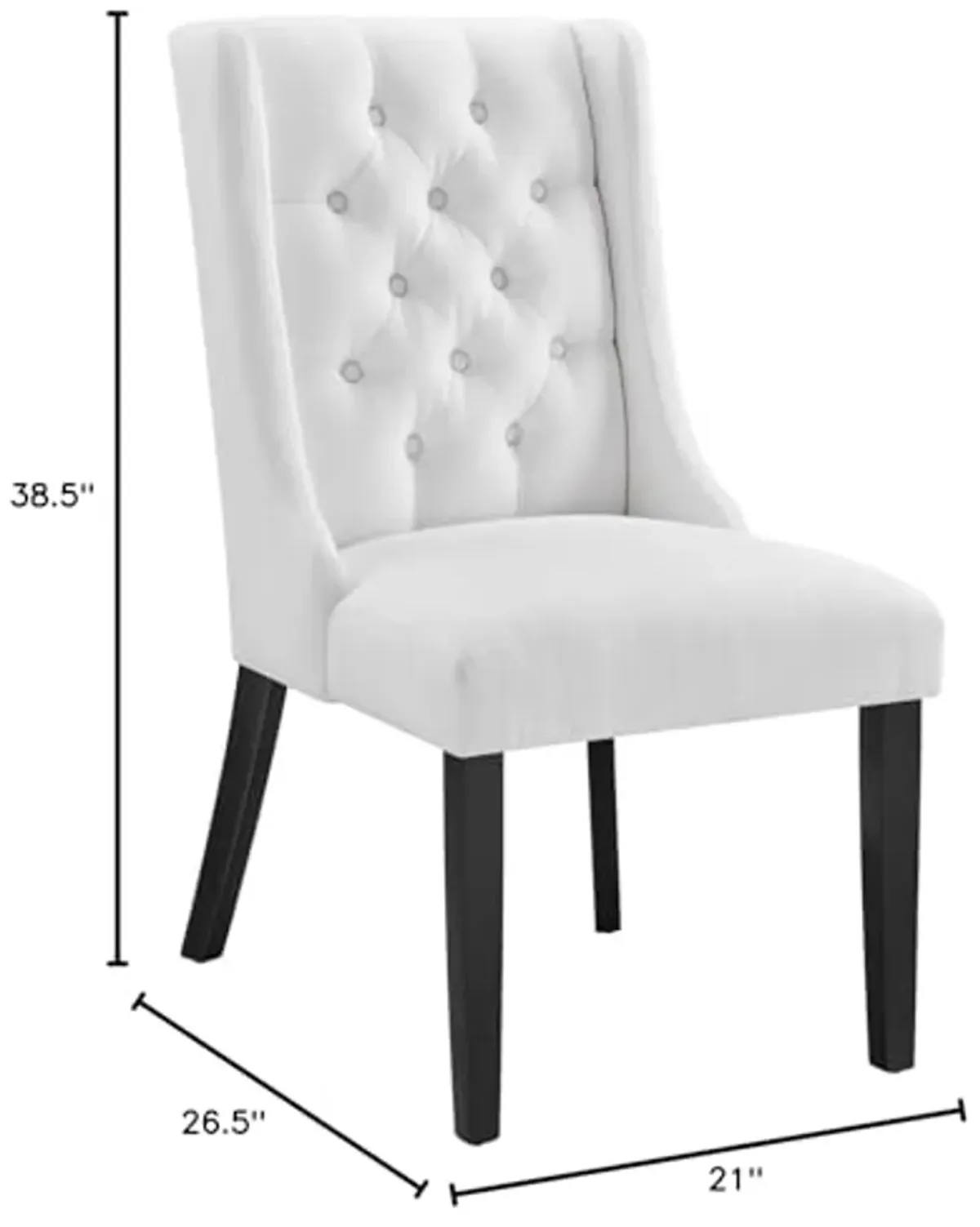 Modway Baronet Button Tufted Fabric, One Dining Chair, White