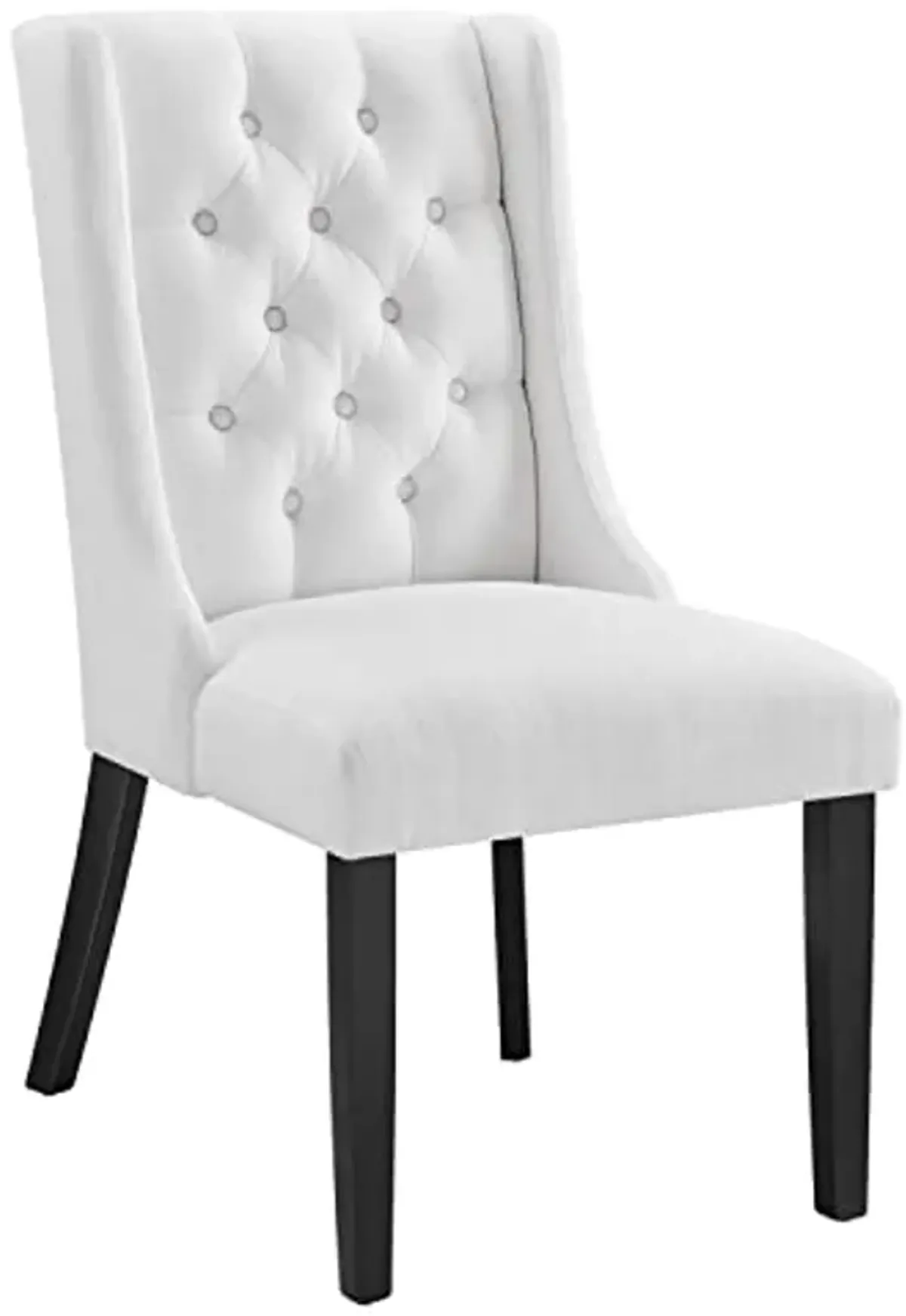 Modway Baronet Button Tufted Fabric, One Dining Chair, White