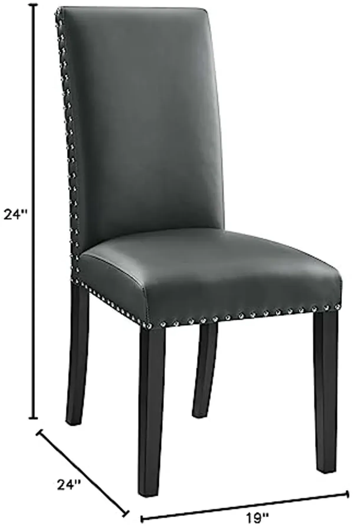 Modway Parcel Dining Faux Leather Side Chair in Gray