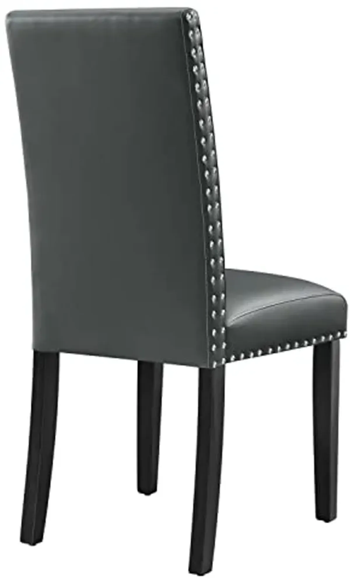 Modway Parcel Dining Faux Leather Side Chair in Gray