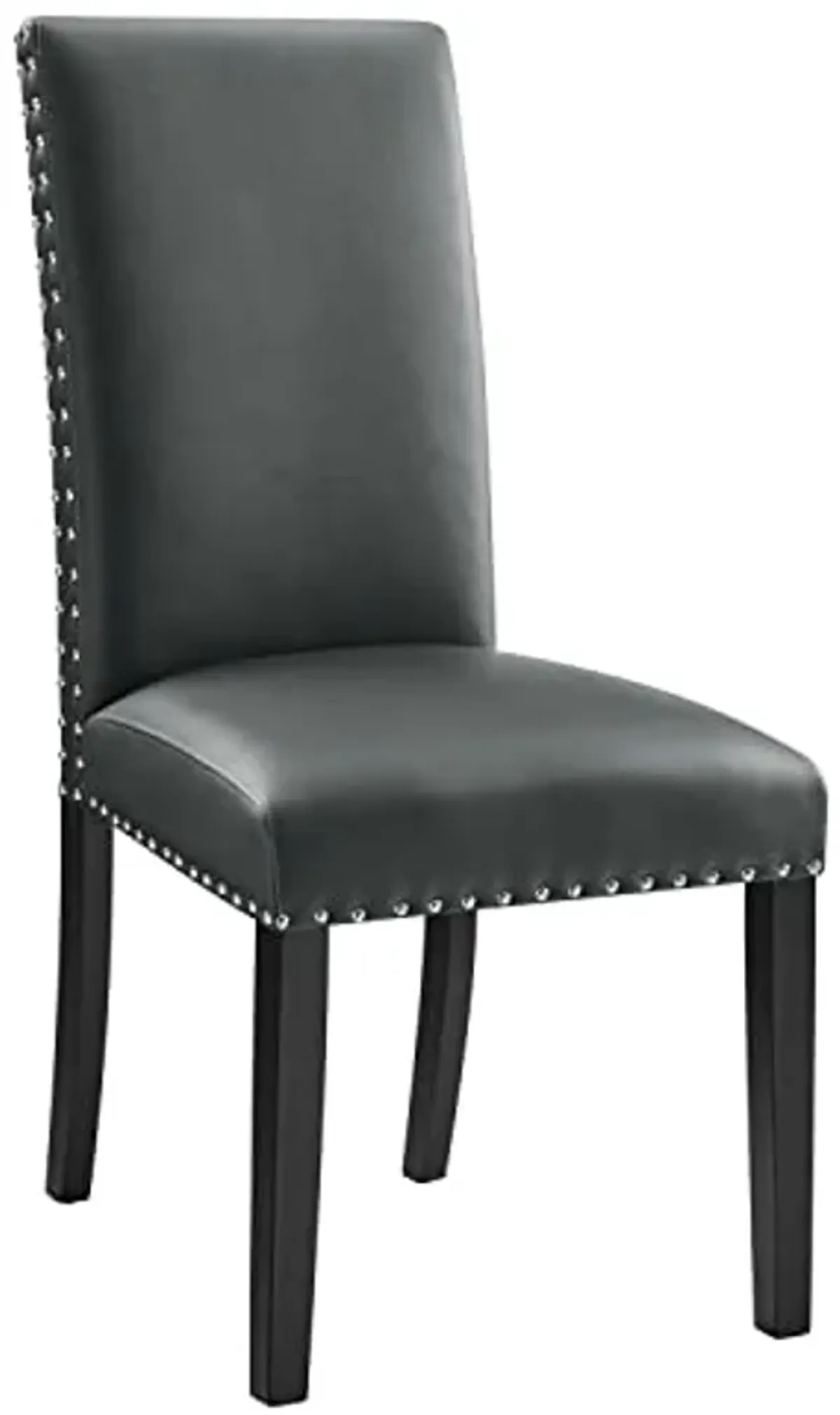 Modway Parcel Dining Faux Leather Side Chair in Gray