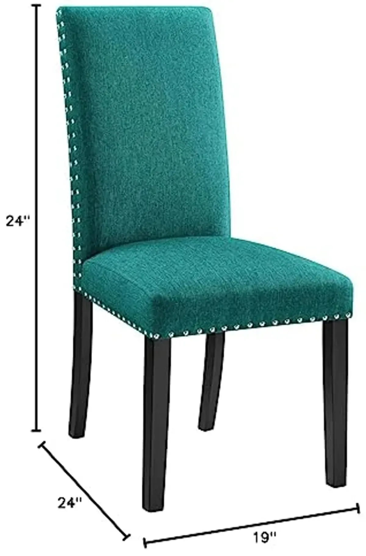 Modway Parcel Dining Upholstered Fabric Side Chair in Teal