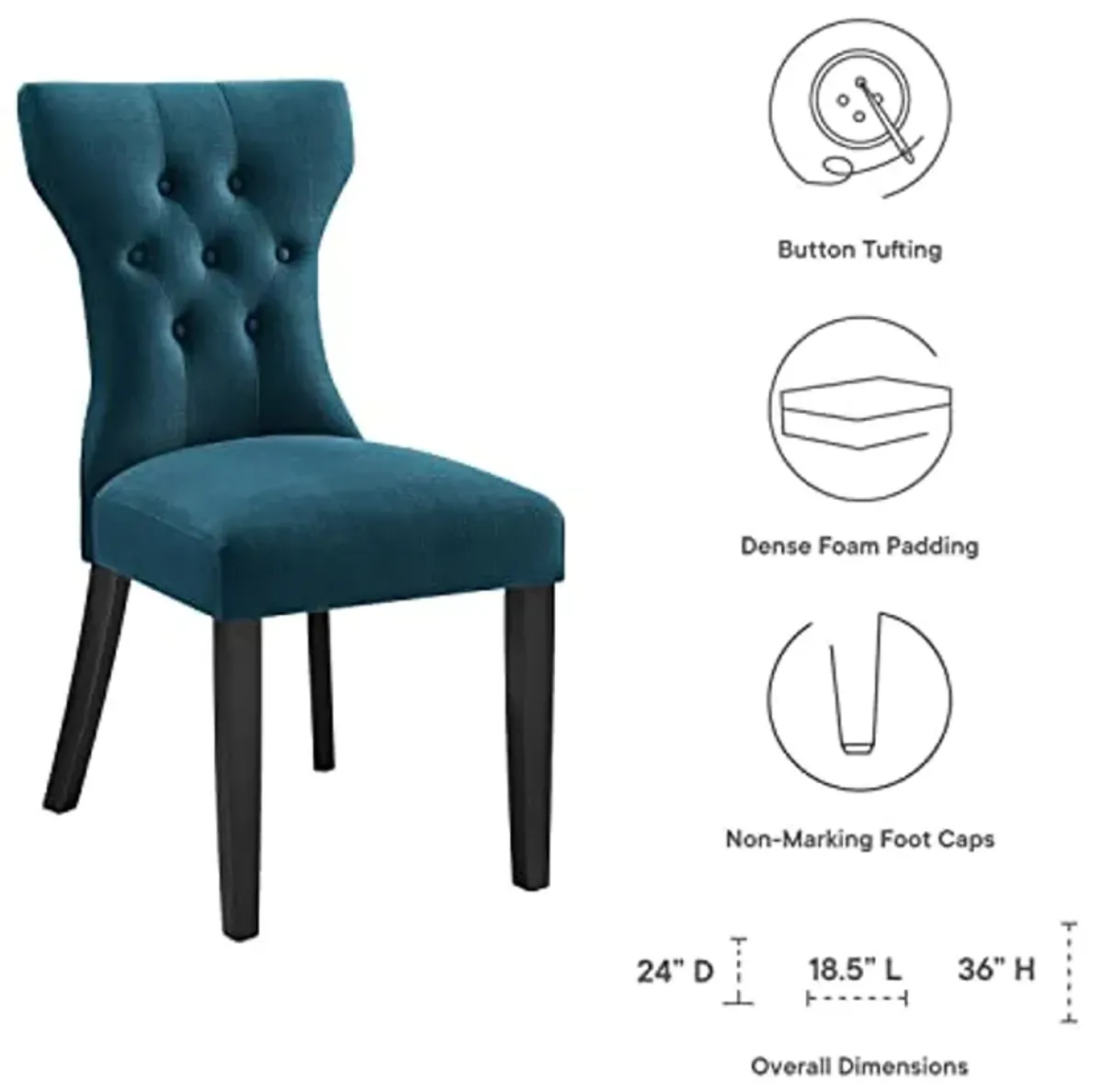 Modway Silhouette Dining Side Chair in Azure