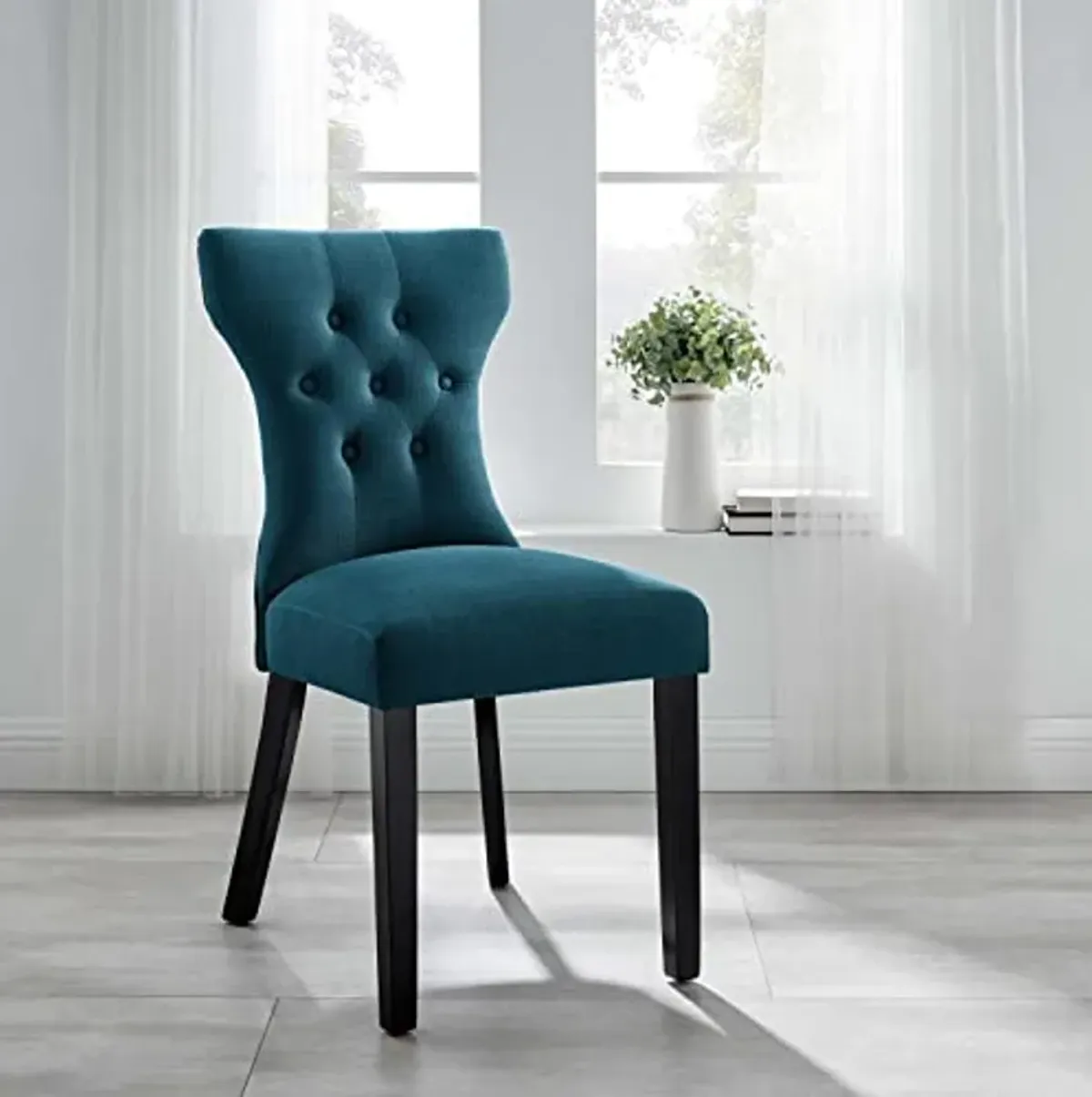 Modway Silhouette Dining Side Chair in Azure