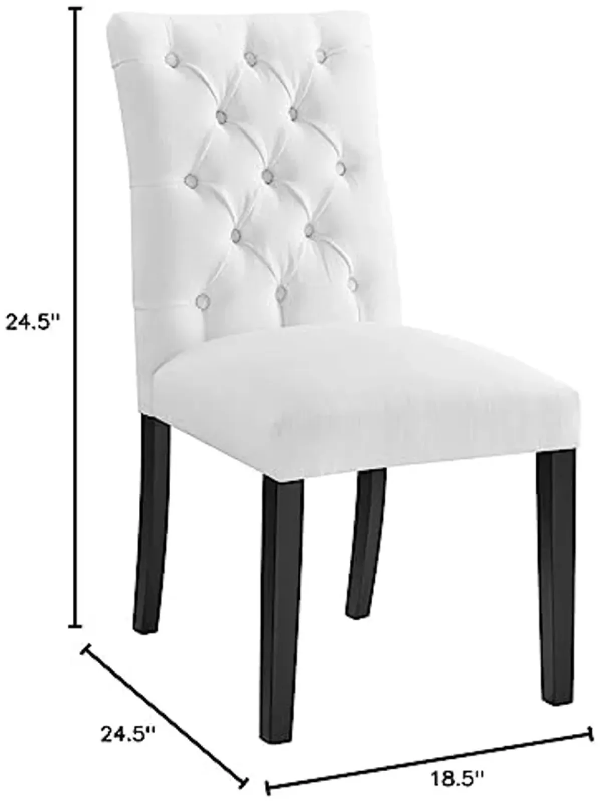 Modway Duchess Button Tufted Fabric Dining Chair in White