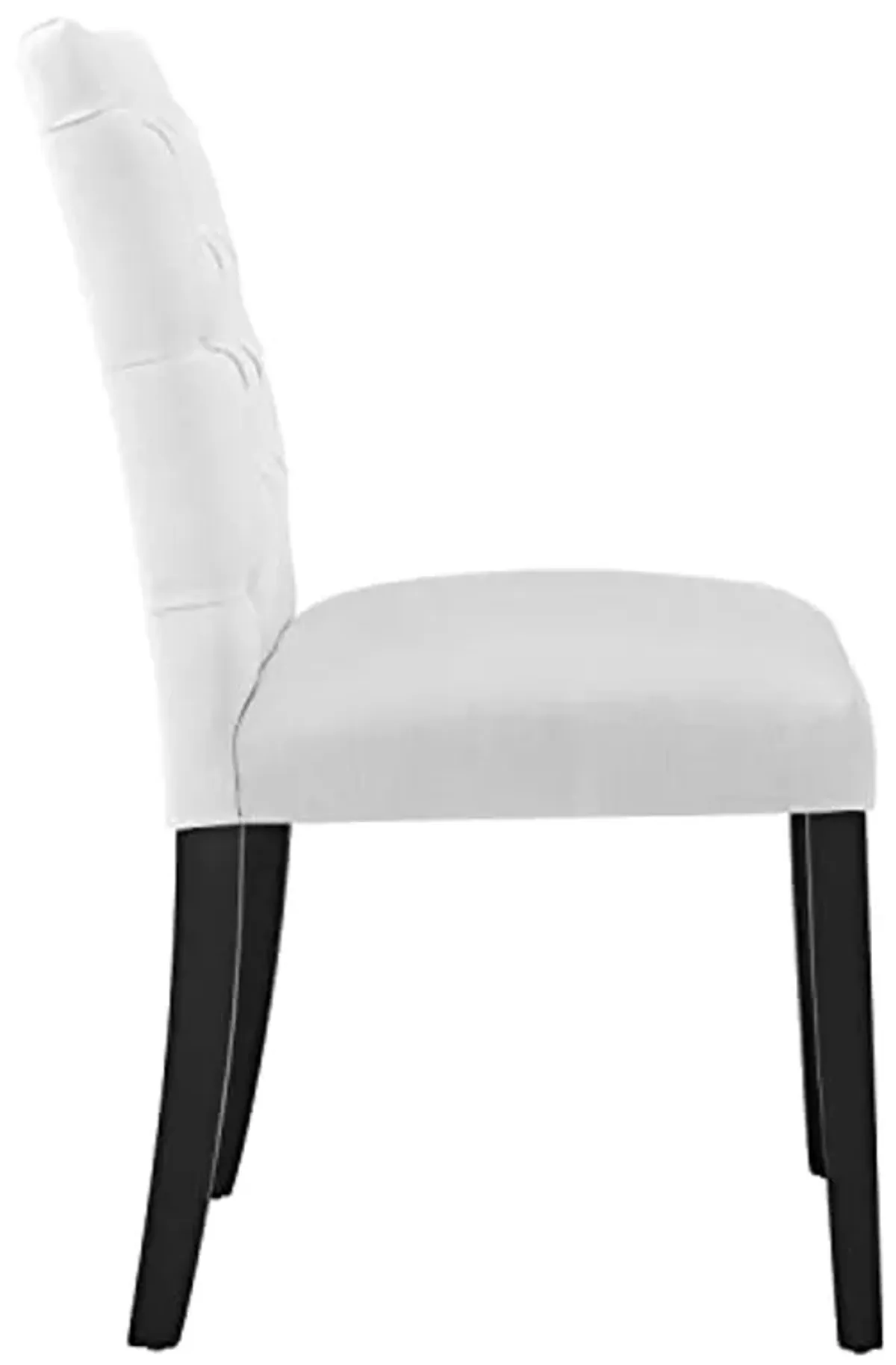 Modway Duchess Button Tufted Fabric Dining Chair in White