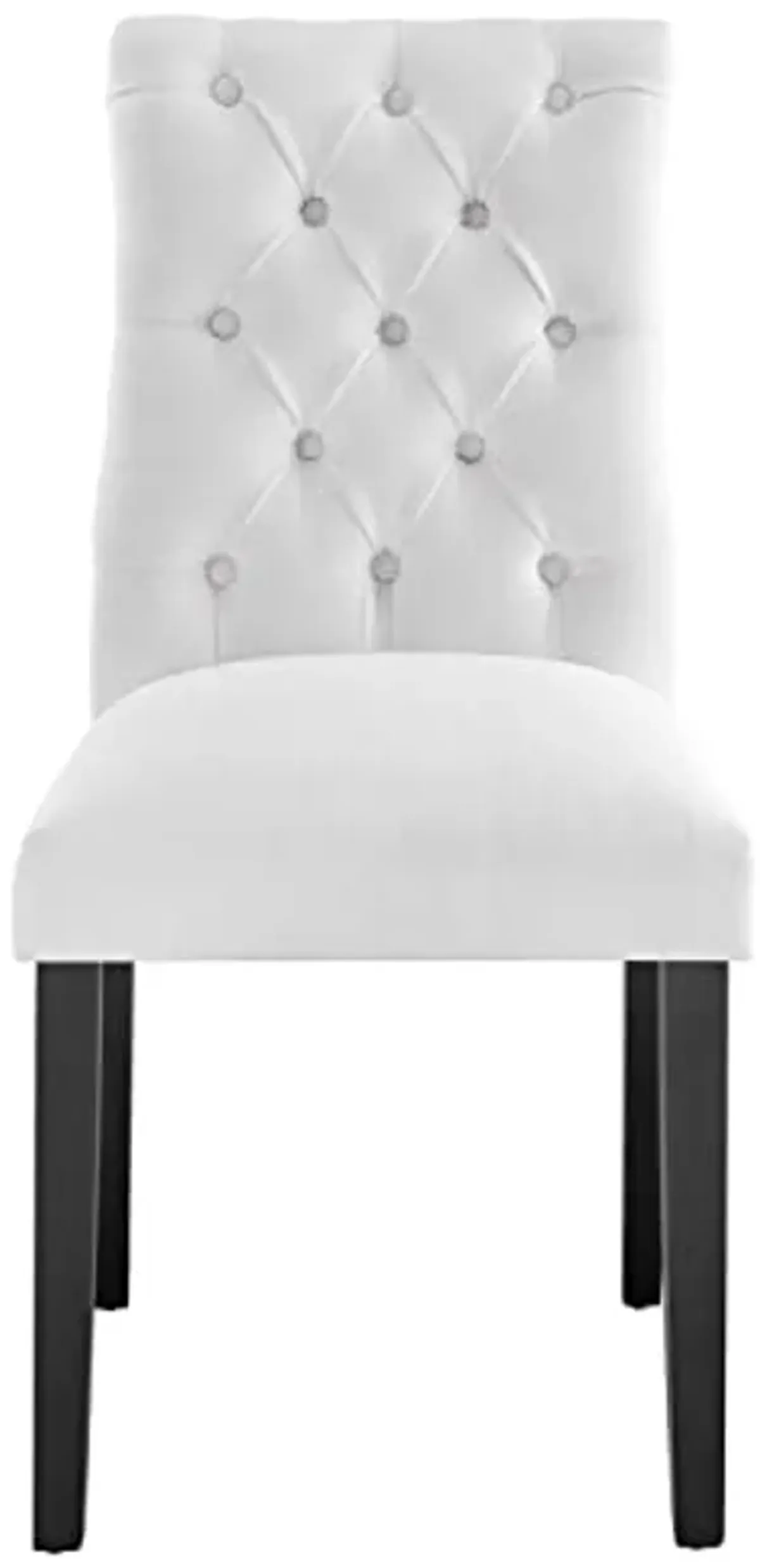 Modway Duchess Button Tufted Fabric Dining Chair in White