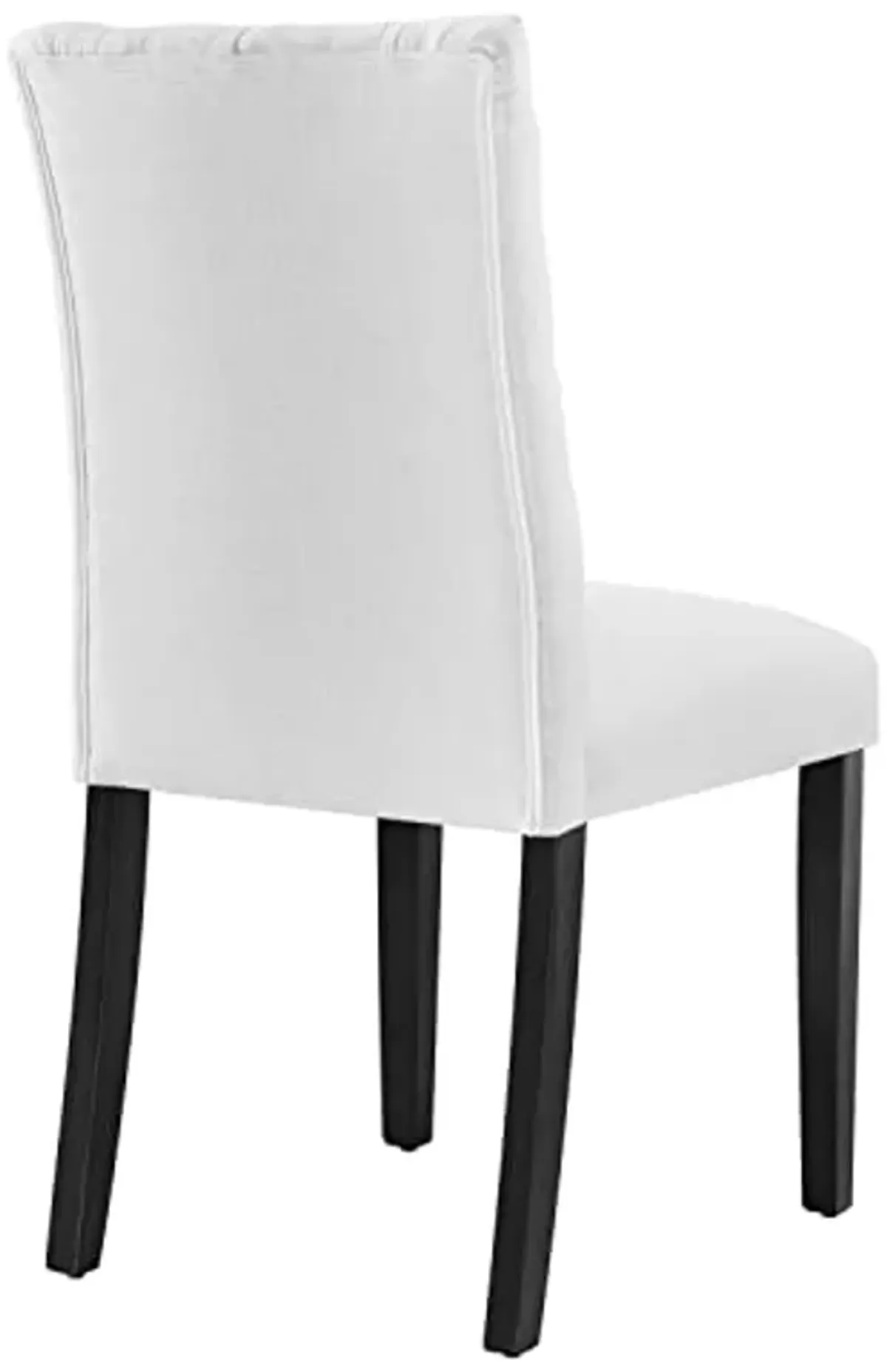 Modway Duchess Button Tufted Fabric Dining Chair in White