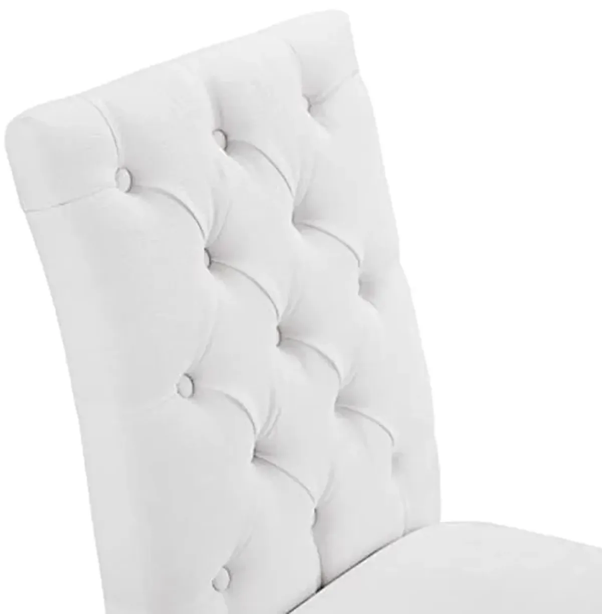 Modway Duchess Button Tufted Fabric Dining Chair in White