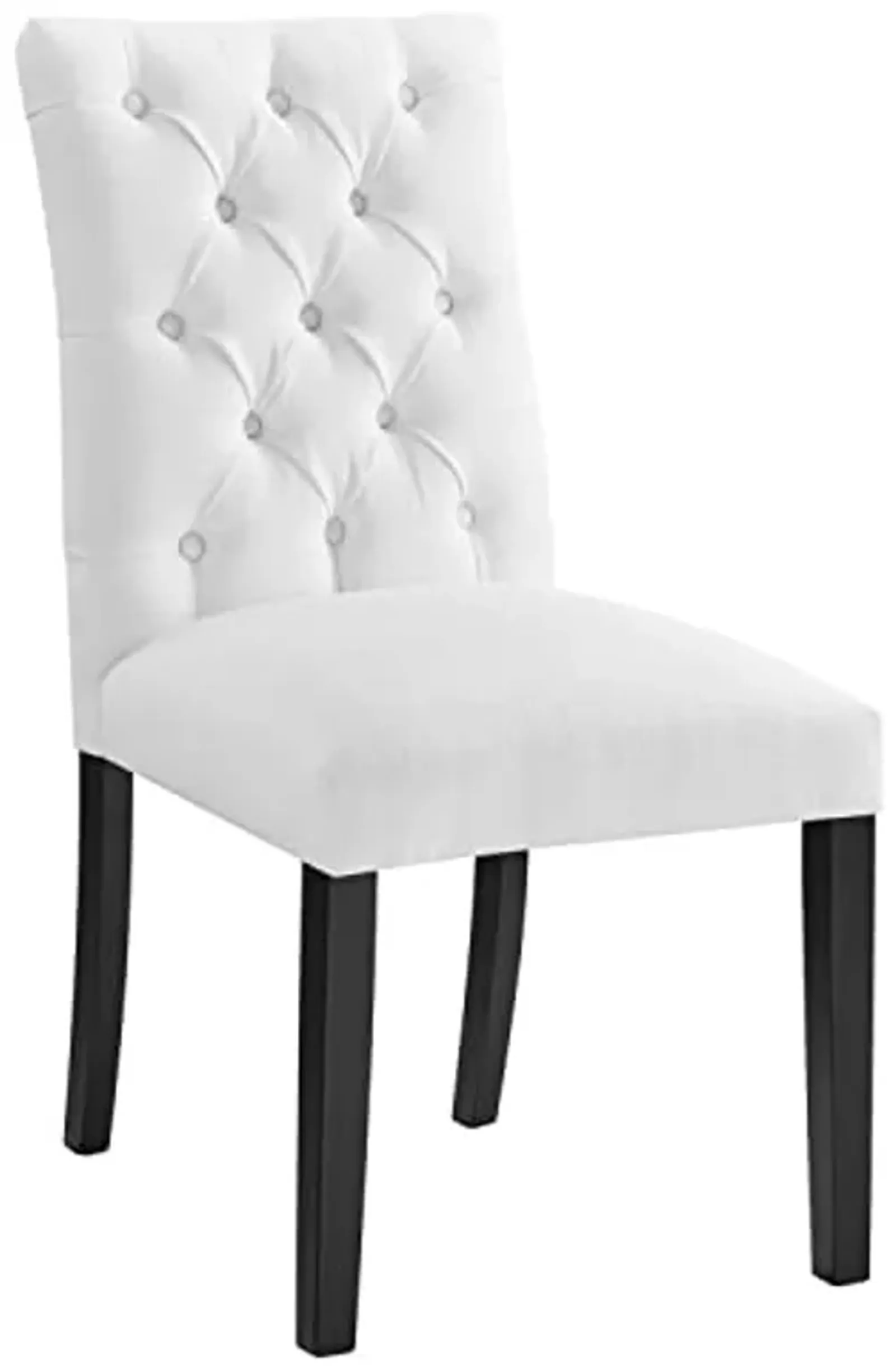 Modway Duchess Button Tufted Fabric Dining Chair in White