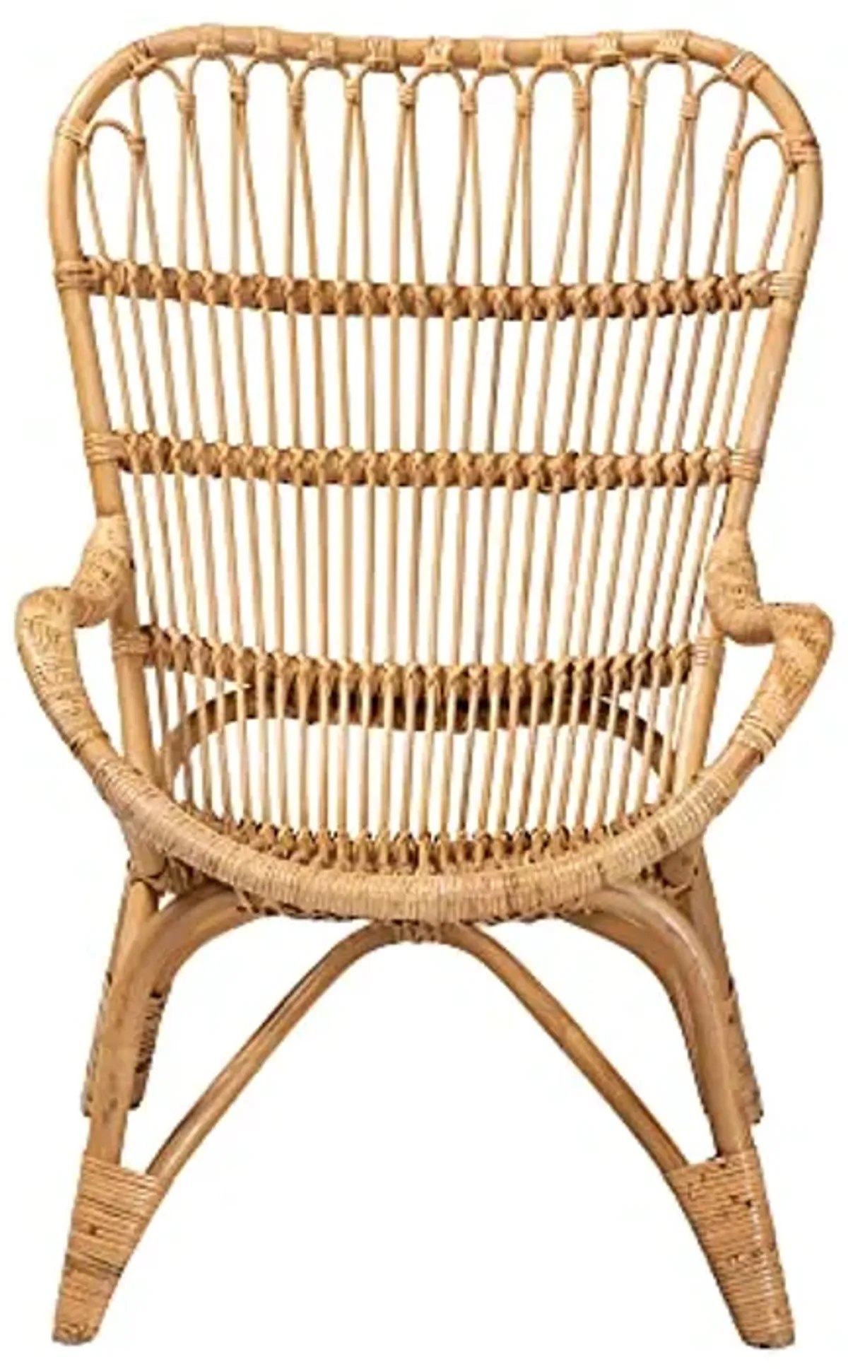 Baxton Studio Earvin Natural Rattan Armchair