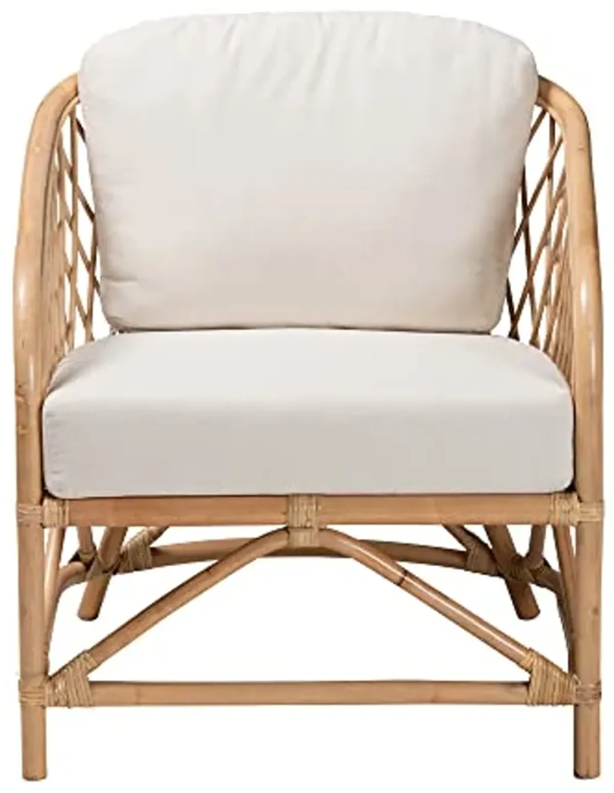 Baxton Studio Patsy Natural Rattan Armchair