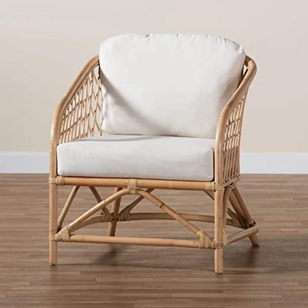 Baxton Studio Patsy Natural Rattan Armchair