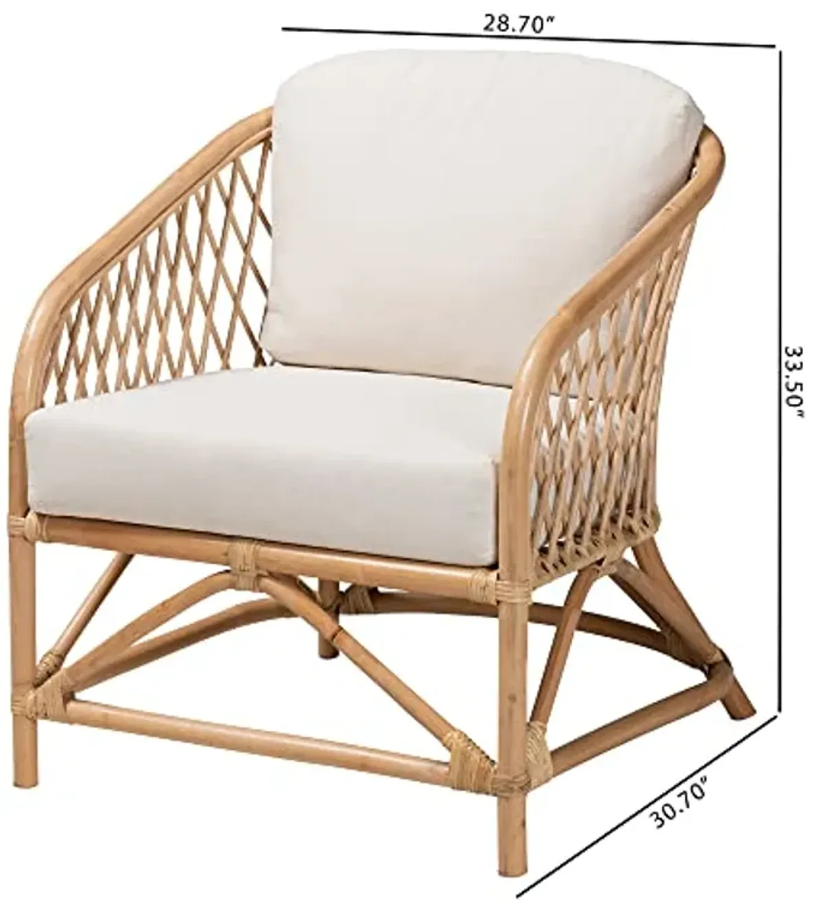 Baxton Studio Patsy Natural Rattan Armchair