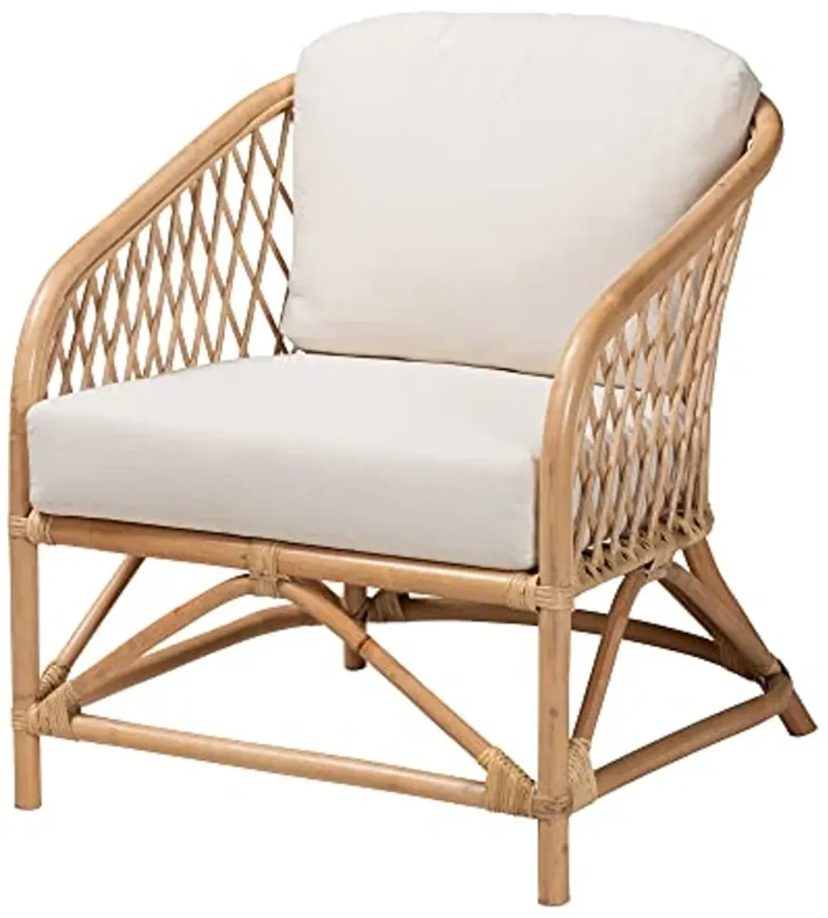 Baxton Studio Patsy Natural Rattan Armchair