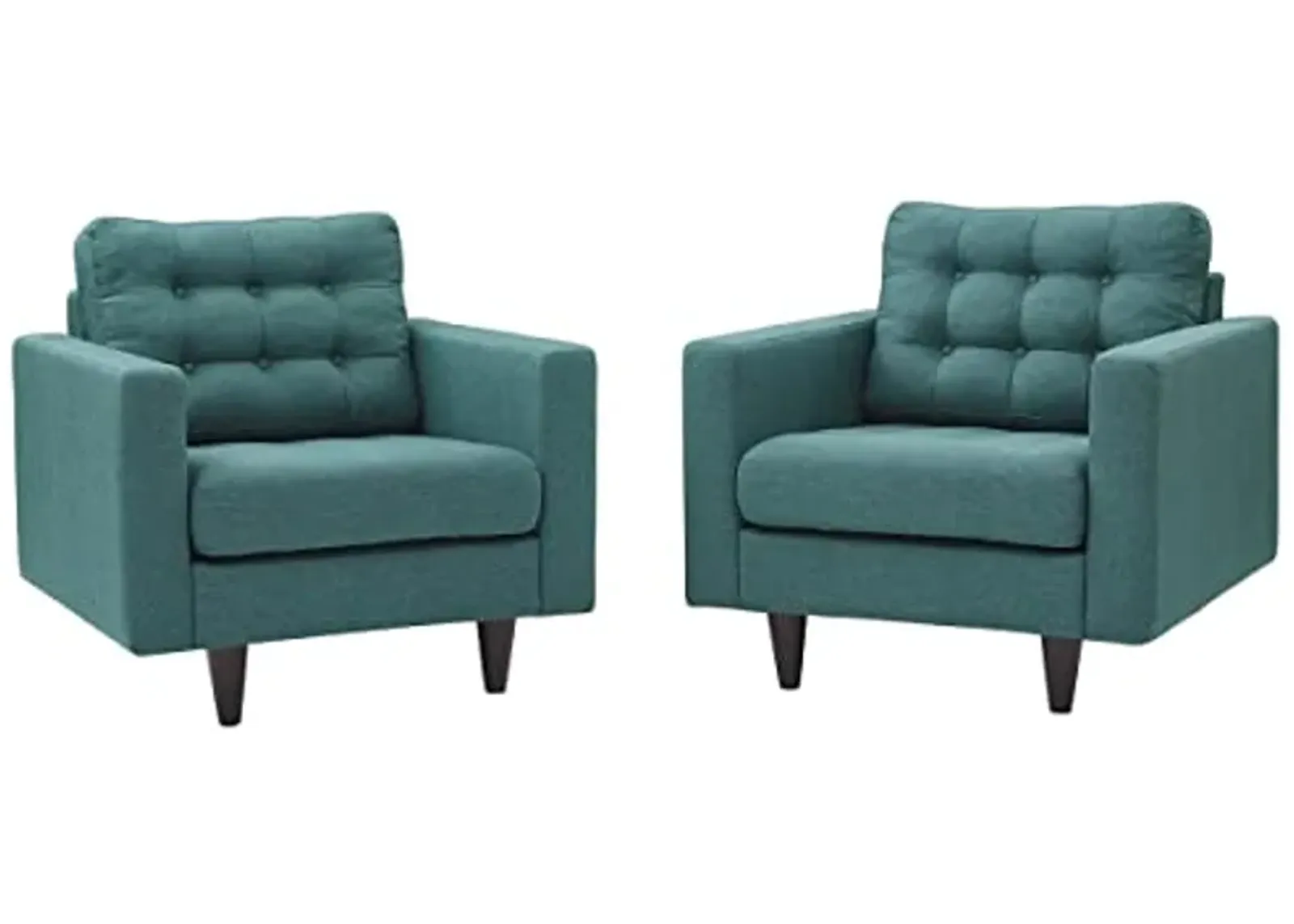 Modway Furniture EEI-1283-TEA Empress Armchair Upholstered Fabric - Teal 35.5 x 35.5 x 35.5 in. - Set of 2