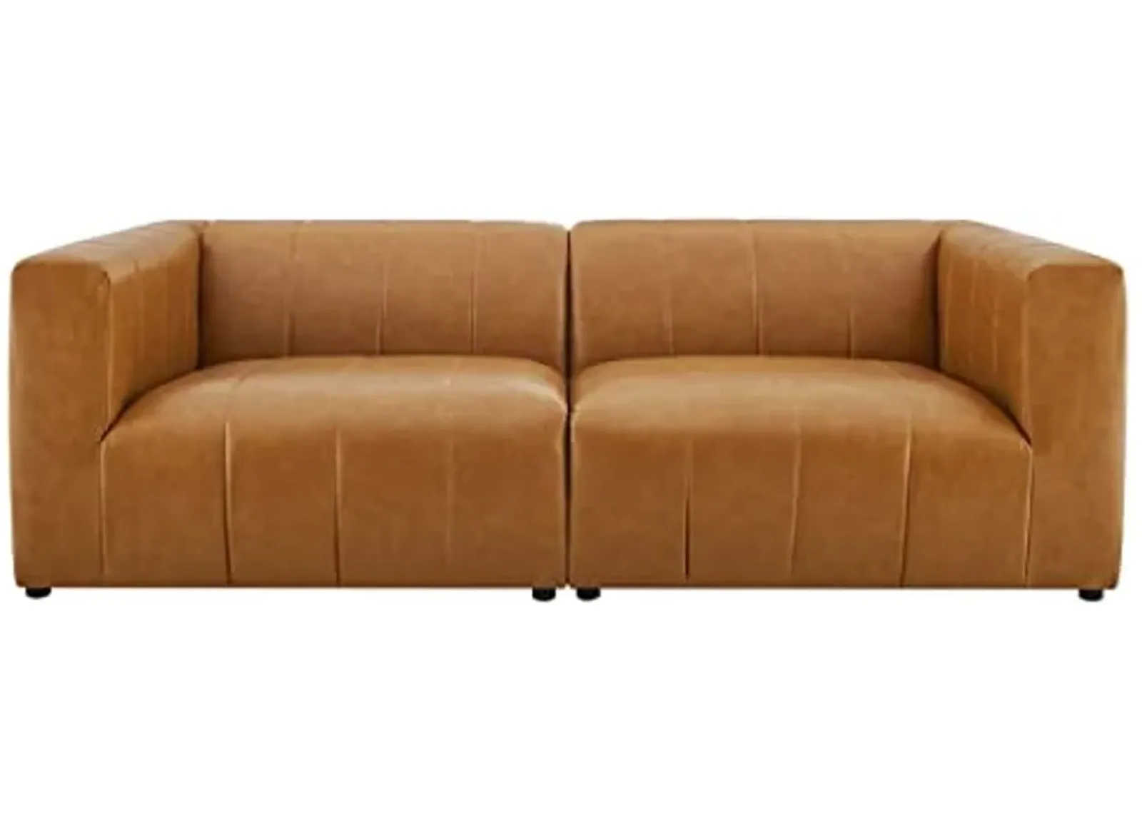 Modway Furniture EEI-4513-TAN Bartlett Vegan Leather Vegan Leather Loveseat Tan - 2 Piece