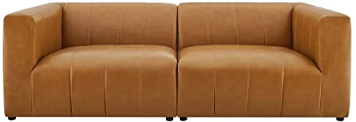 Modway Furniture EEI-4513-TAN Bartlett Vegan Leather Vegan Leather Loveseat Tan - 2 Piece