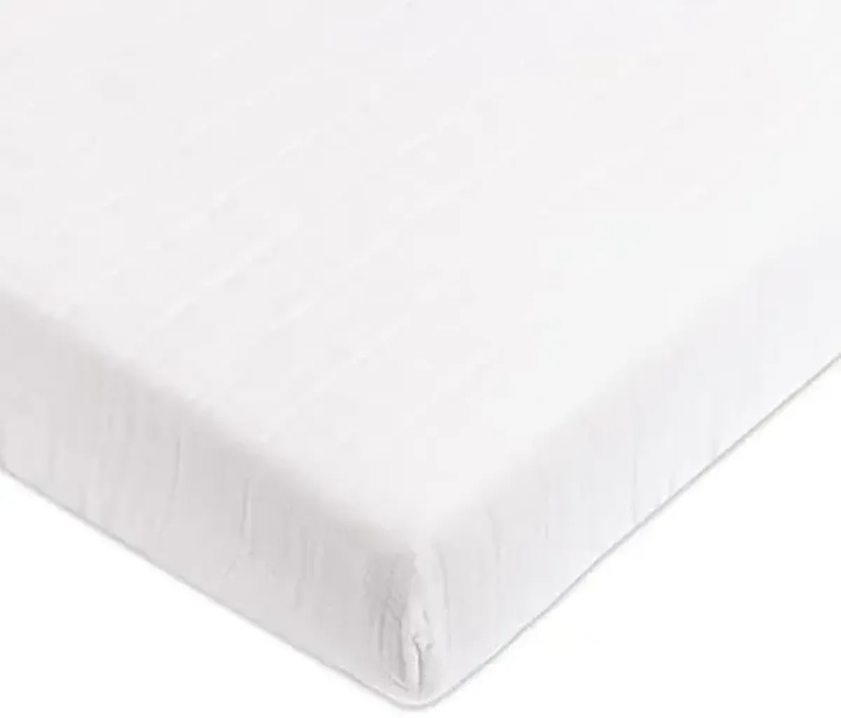 Babyletto 100% Organic Cotton Mini Crib Sheet, GOTS-Certified, Fitted 360°, Ultra-Soft and Breathable Muslin - Plain White