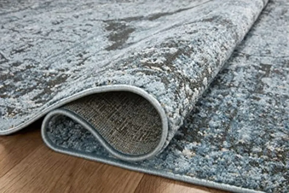 Loloi Odette Collection 2'-7" x 10'-0" Runner Rug in Sky/Charcoal - Designer Long Runner Rug, Neutral Runner Rug for Hallways & Entryways, High-Traffic Area Rug