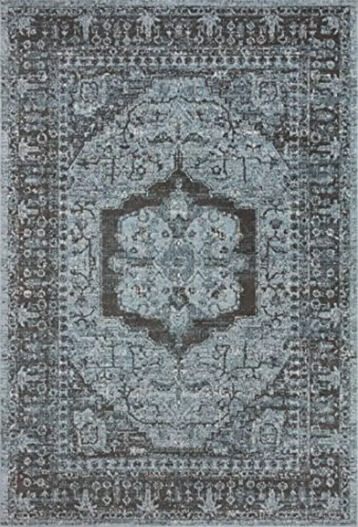 Loloi Odette Collection 2'-7" x 10'-0" Runner Rug in Sky/Charcoal - Designer Long Runner Rug, Neutral Runner Rug for Hallways & Entryways, High-Traffic Area Rug