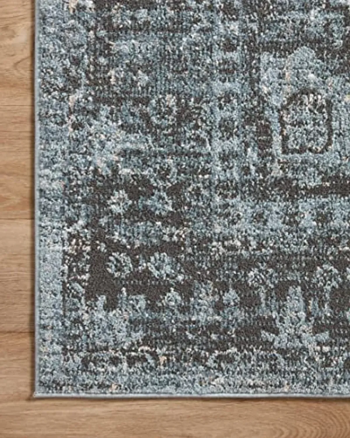 Loloi Odette Collection 2'-7" x 10'-0" Runner Rug in Sky/Charcoal - Designer Long Runner Rug, Neutral Runner Rug for Hallways & Entryways, High-Traffic Area Rug