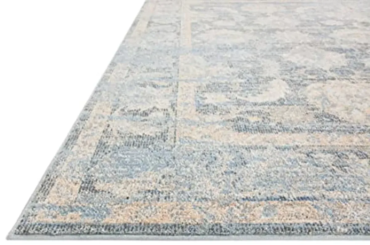 Loloi Odette Collection 11'-2" x 15'-7" Area Rug in Sky/Beige - Designer Long Runner Rug, Neutral Runner Rug for Hallways & Entryways, High-Traffic Area Rug