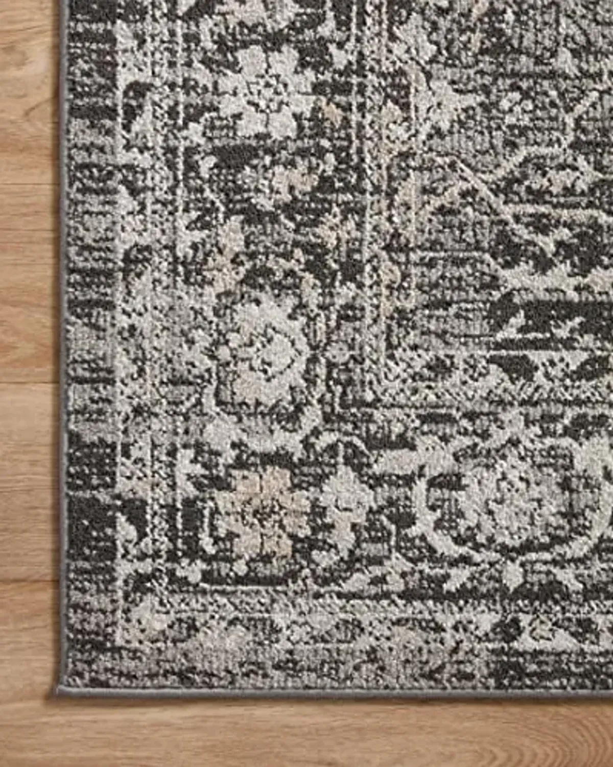 Loloi Odette Collection 7'-10" x 10' Area Rug in Charcoal/Silver - Designer Long Runner Rug, Neutral Runner Rug for Hallways & Entryways, High-Traffic Area Rug