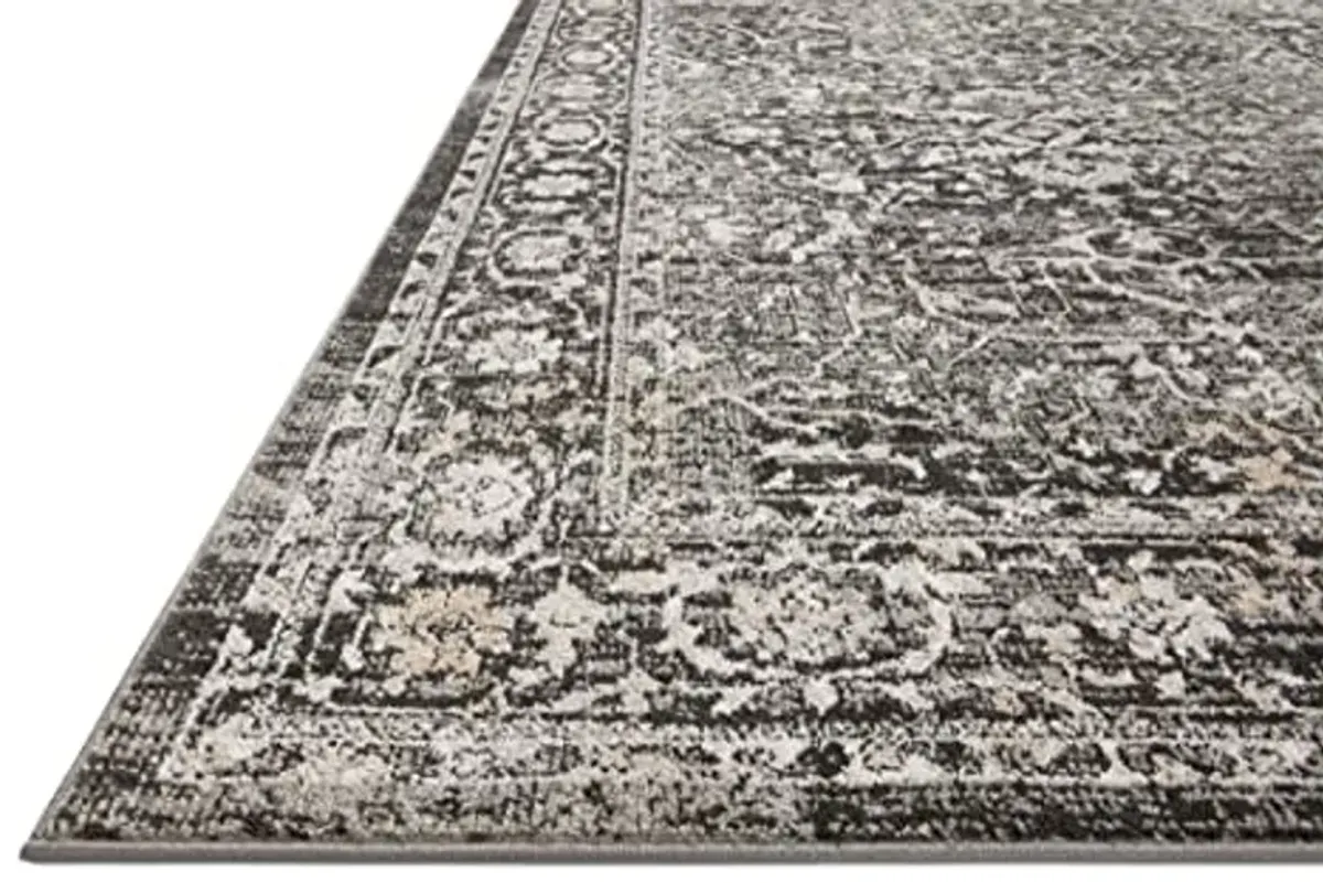 Loloi Odette Collection 7'-10" x 10' Area Rug in Charcoal/Silver - Designer Long Runner Rug, Neutral Runner Rug for Hallways & Entryways, High-Traffic Area Rug